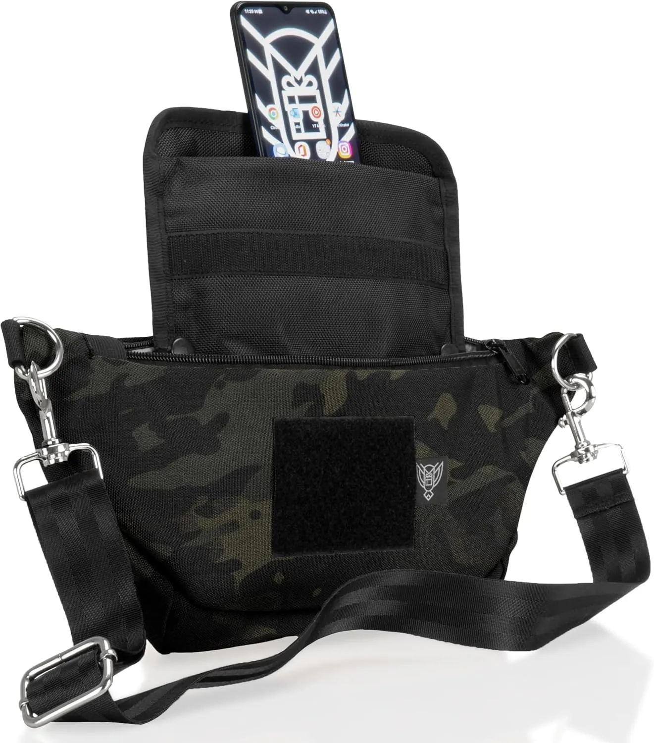 ~ SLING Faraday Bag ~ Data Security Cross-Body for Executive Travel ~ Tracking/Hacking Defense ~ Midnight Multicam