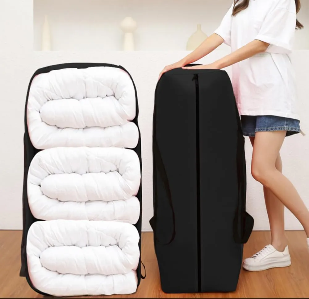 1 Pack Anti-tear Moving Bag,Durable Waterproof Heavy Duty Storage Bag for Clothes Bedding Blankets Quilt Pillow,Car Travel Duffel Bag (Grey,Extra Large(90x48x28cm))