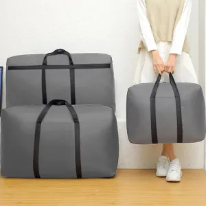 1 Pack Anti-tear Moving Bag,Durable Waterproof Heavy Duty Storage Bag for Clothes Bedding Blankets Quilt Pillow,Car Travel Duffel Bag (Grey,Extra Large(90x48x28cm))