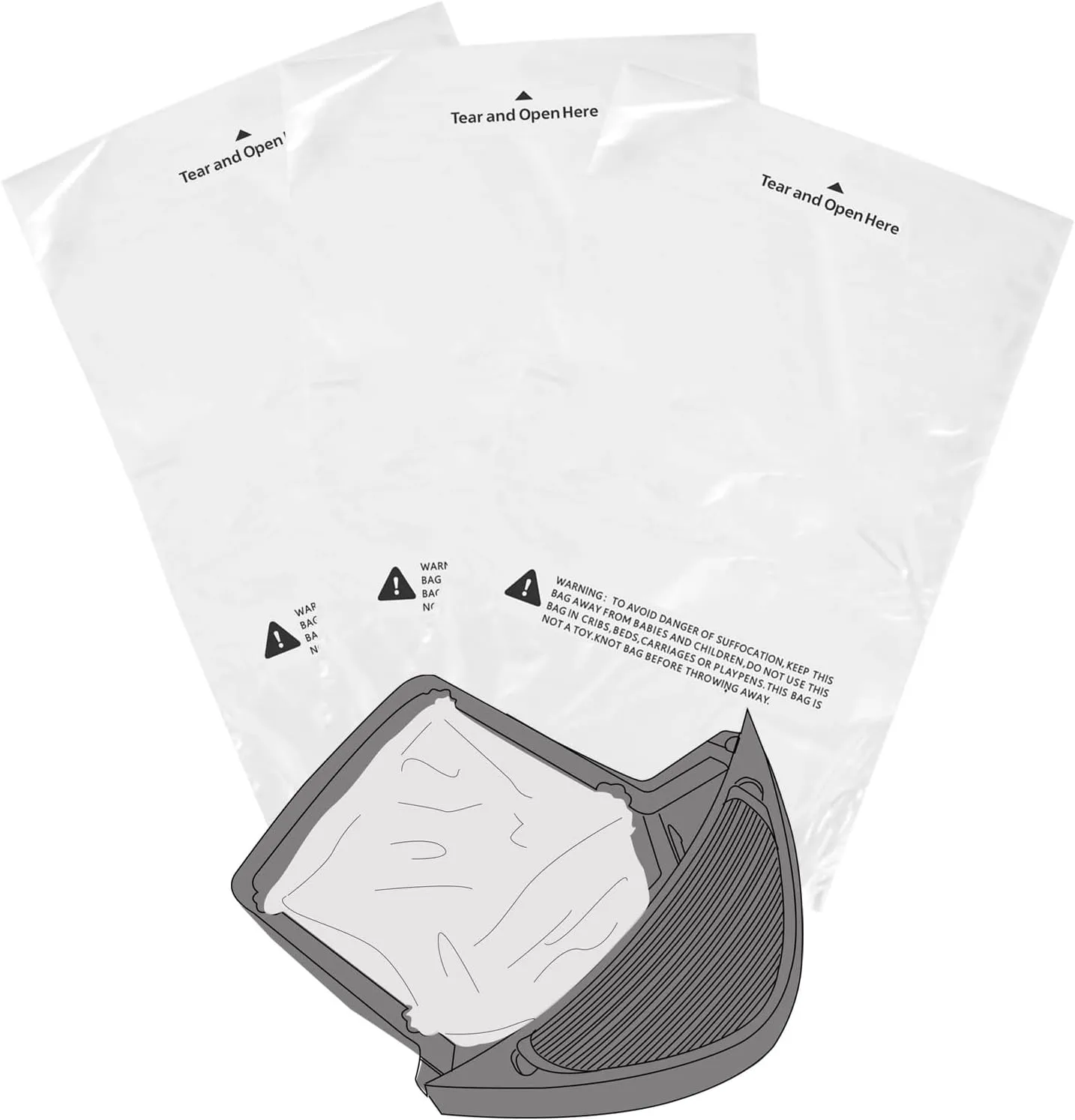 100 Count Waste Drawer Liners Bags Compatible with All Litter Box Robot Models, 9-11 Gallons Litter Box Liners