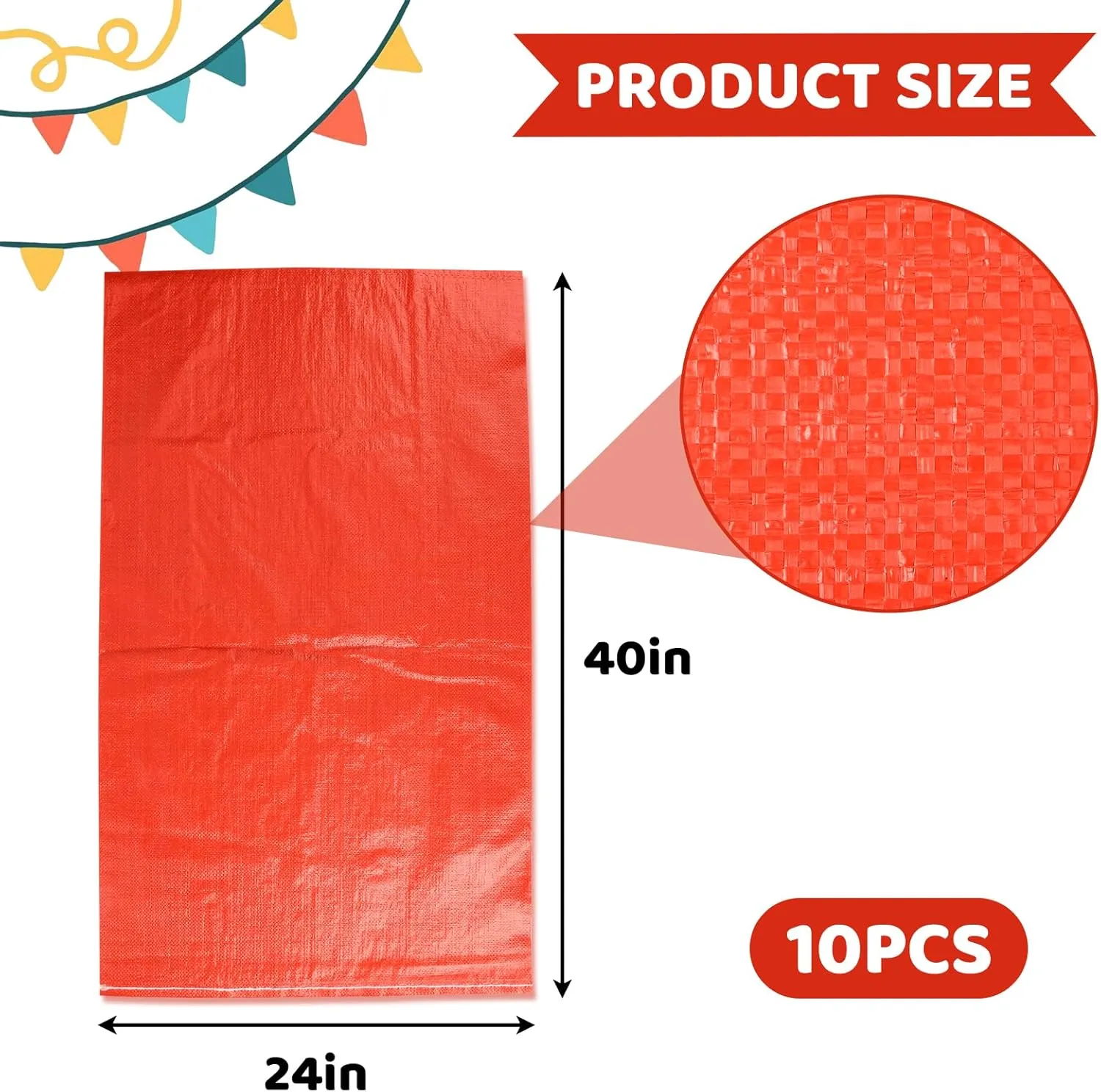 10PCS Outdoor Games Potato Sack Race Bags, 23.6"x39.3" Large Bags Outdoor Lawn Games for Adults and Kids,Outside Yard Games Bean Bag Games