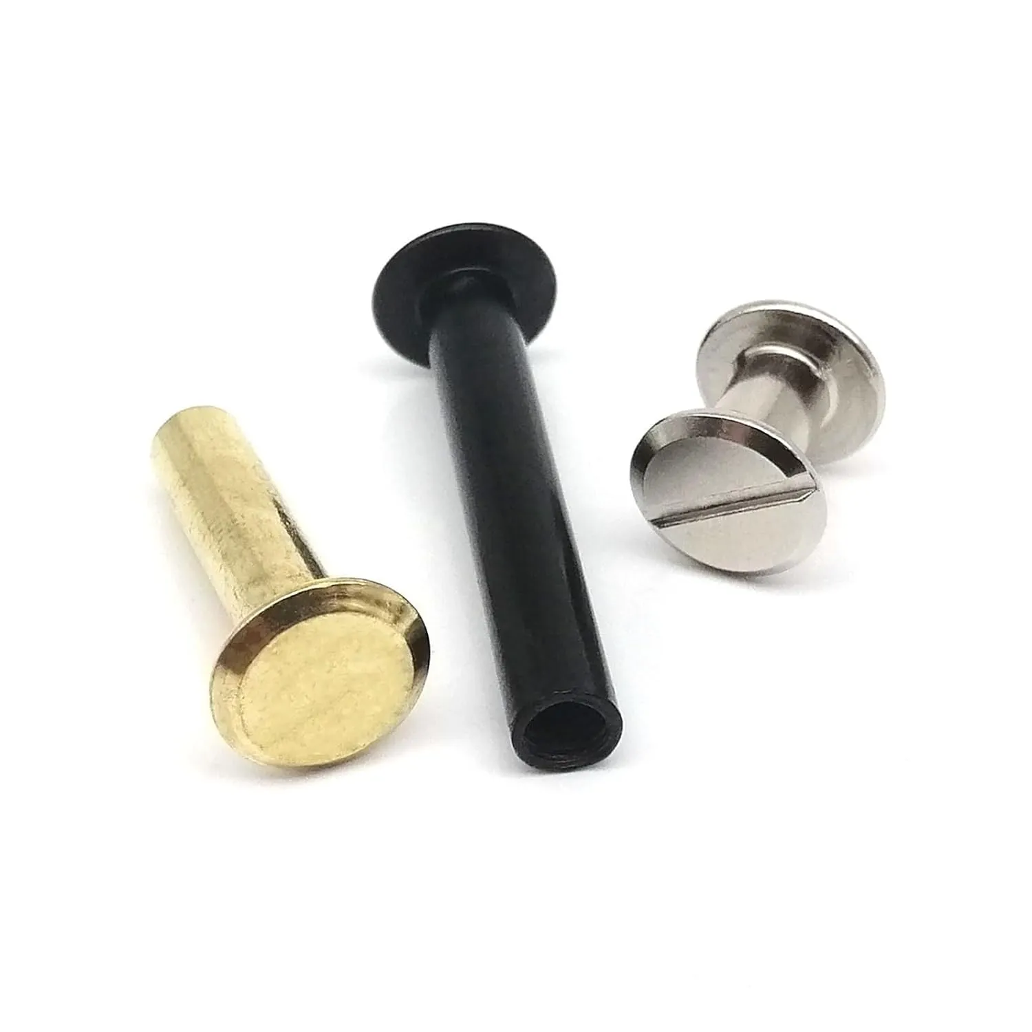 10pcs Rivet Leather Bag Belt Photo Scrapbook Album Account Book Post Binding Repair (Color : Silver_5x18mm)