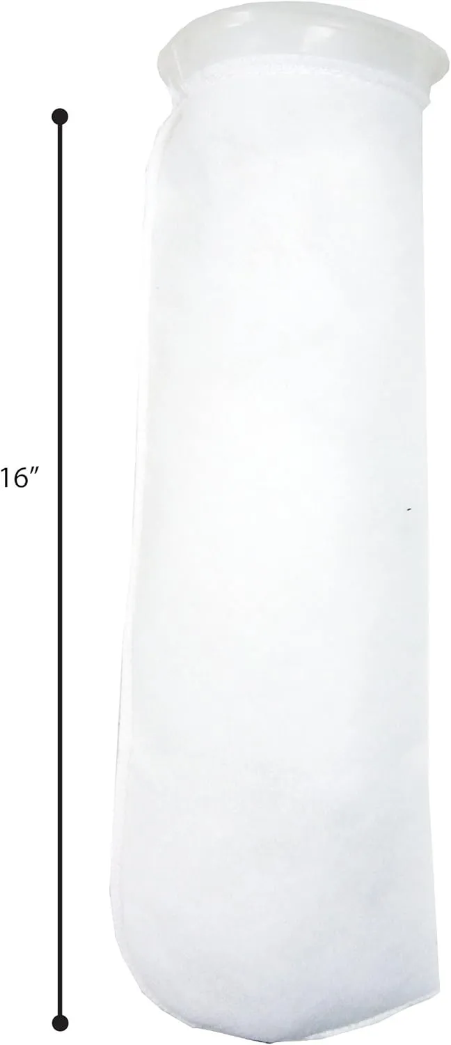 12 Pack - 4 Inch Ring Filter Socks 200 Micron - Aquarium Felt Filter Bags -4 Inch Ring by 16 Inches Long [Long Version] - Fits Eshopps and Aqueon - 12 Pack