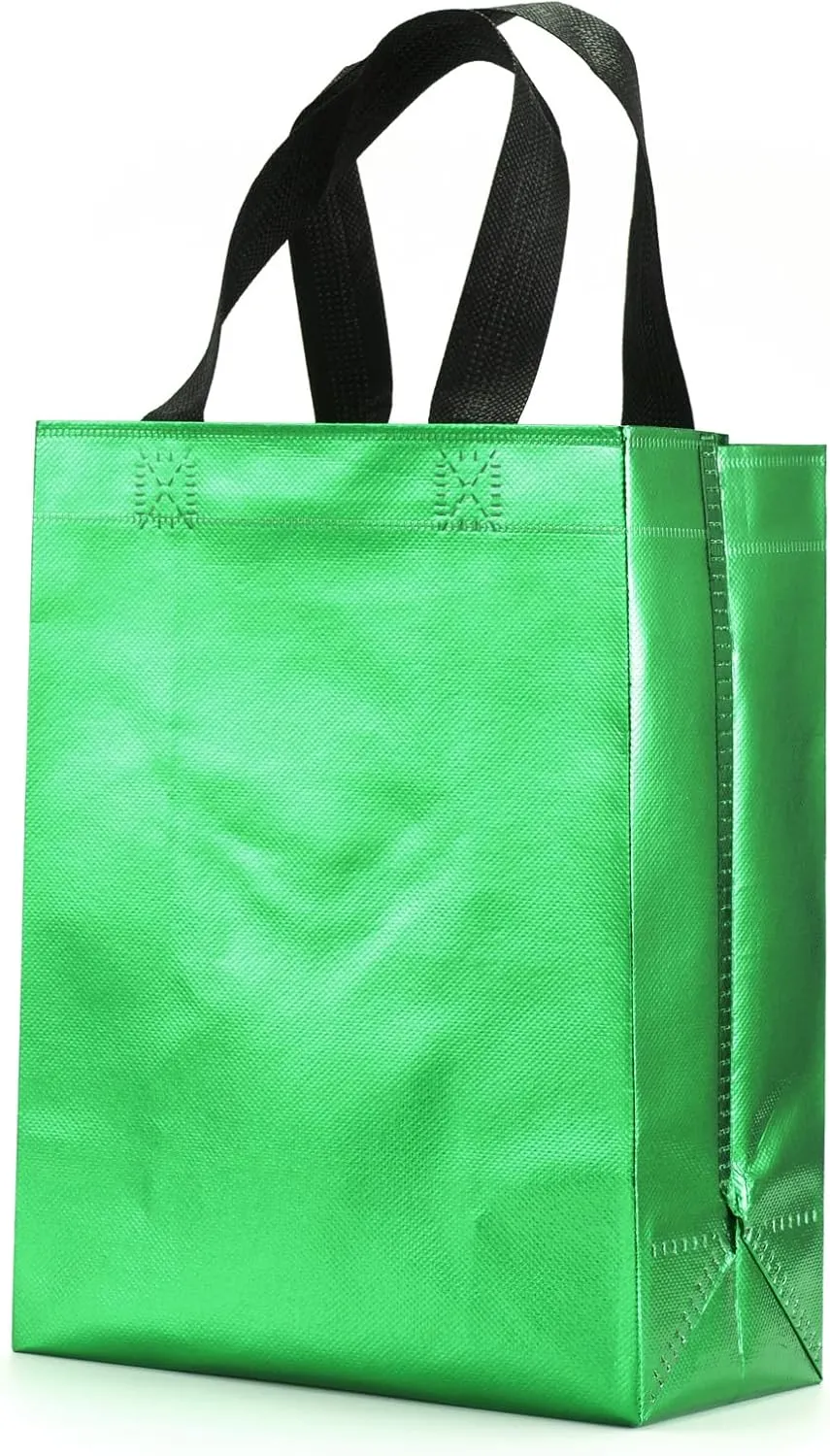 12 Pcs Non-woven Reusable Gift Bags With Handles for Party Favor 8W x 4L x10H Size