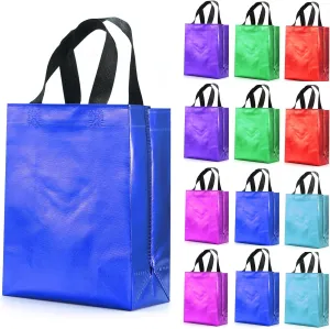 12 Pcs Non-woven Reusable Gift Bags With Handles for Party Favor 8W x 4L x10H Size