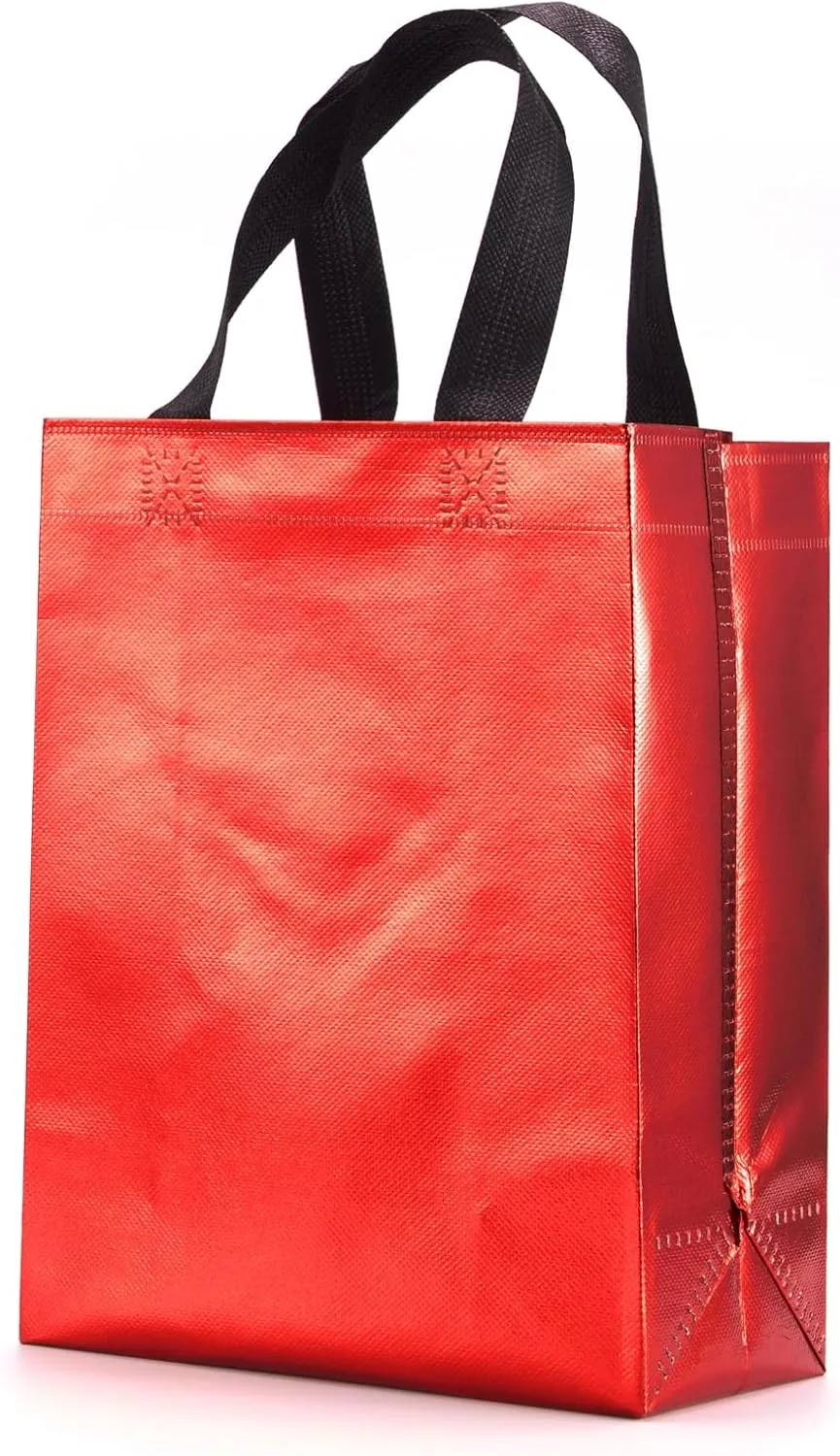 12 Pcs Non-woven Reusable Gift Bags With Handles for Party Favor 8W x 4L x10H Size