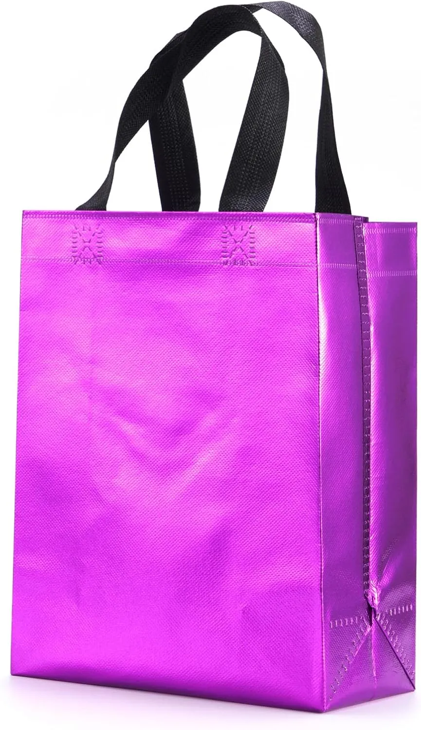 12 Pcs Non-woven Reusable Gift Bags With Handles for Party Favor 8W x 4L x10H Size