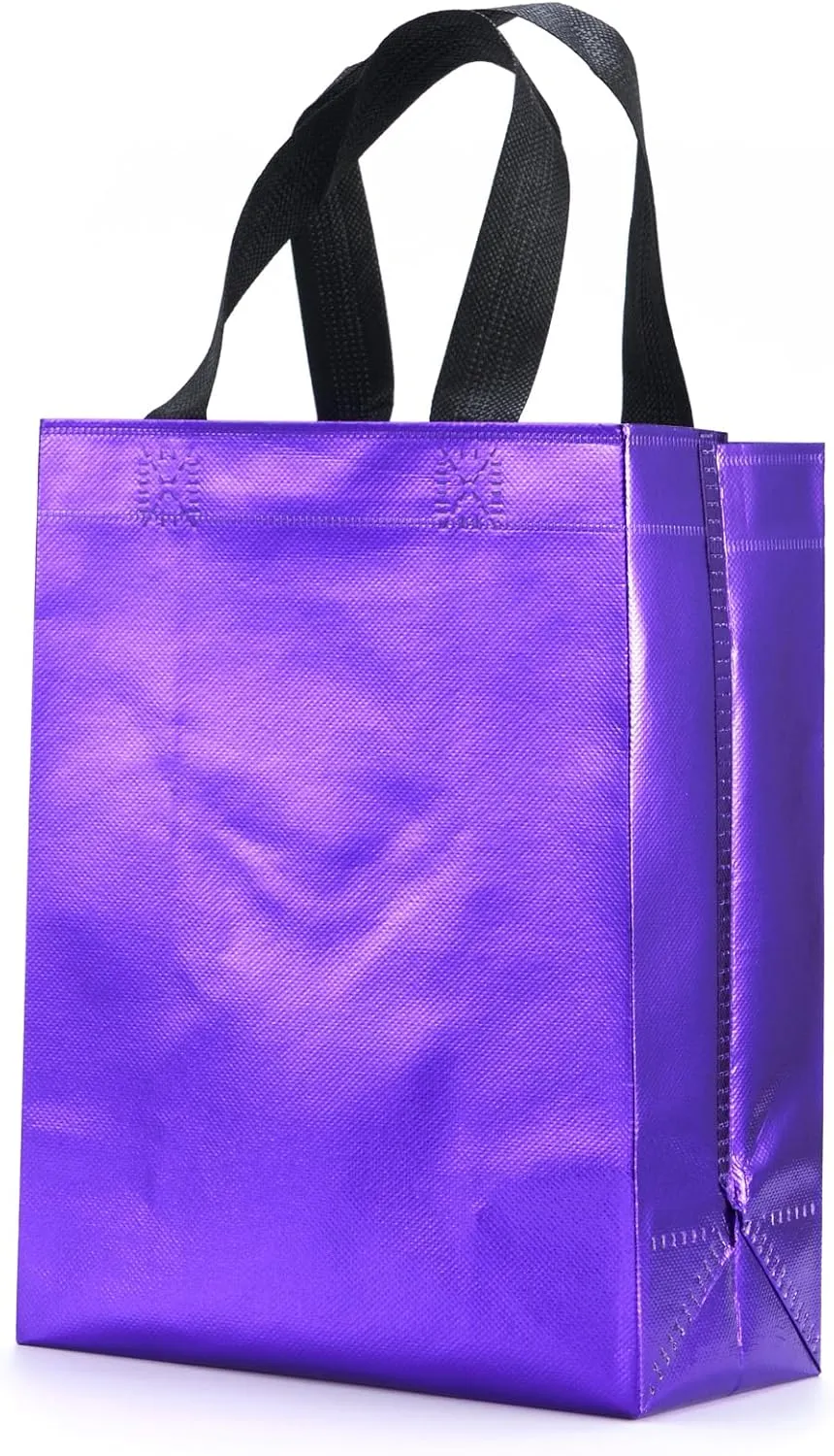 12 Pcs Non-woven Reusable Gift Bags With Handles for Party Favor 8W x 4L x10H Size