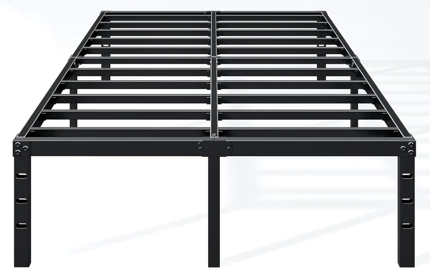 18 Inch Full Bed Frame - Sturdy Metal Platform Full Size, No Box Spring Needed, Heavy Duty, Easy Assembly, Strong Bearing Capacity, Under Bed Storage, Black