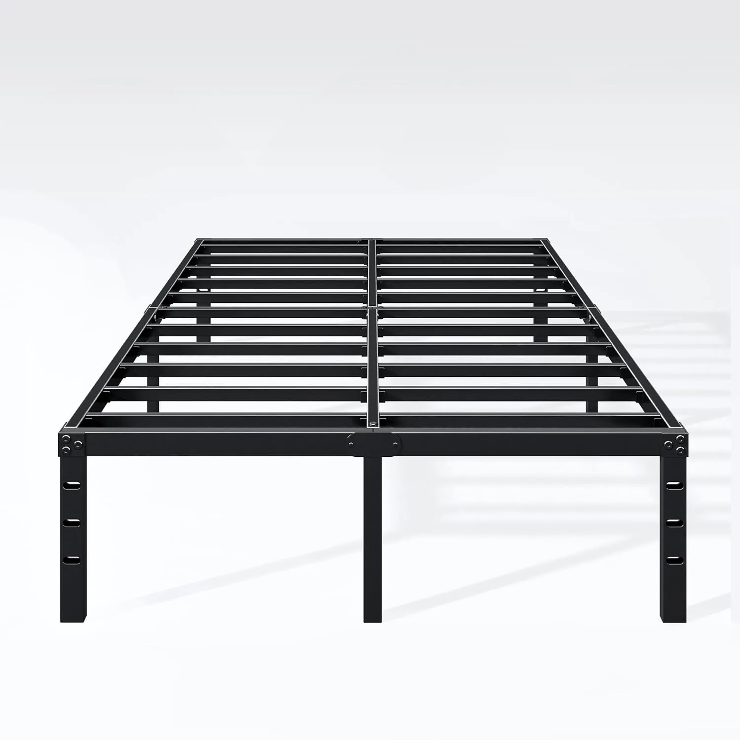 18 Inch Full Bed Frame - Sturdy Metal Platform Full Size, No Box Spring Needed, Heavy Duty, Easy Assembly, Strong Bearing Capacity, Under Bed Storage, Black