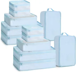 2 Packs 6 Set Travel Packing Cubes Luggage Organizer Set Lightweight Suitcase Organizer Bags with Shoe Bag Travel Packing Organizers for Clothes Cosmetic Toiletries Travel Accessories