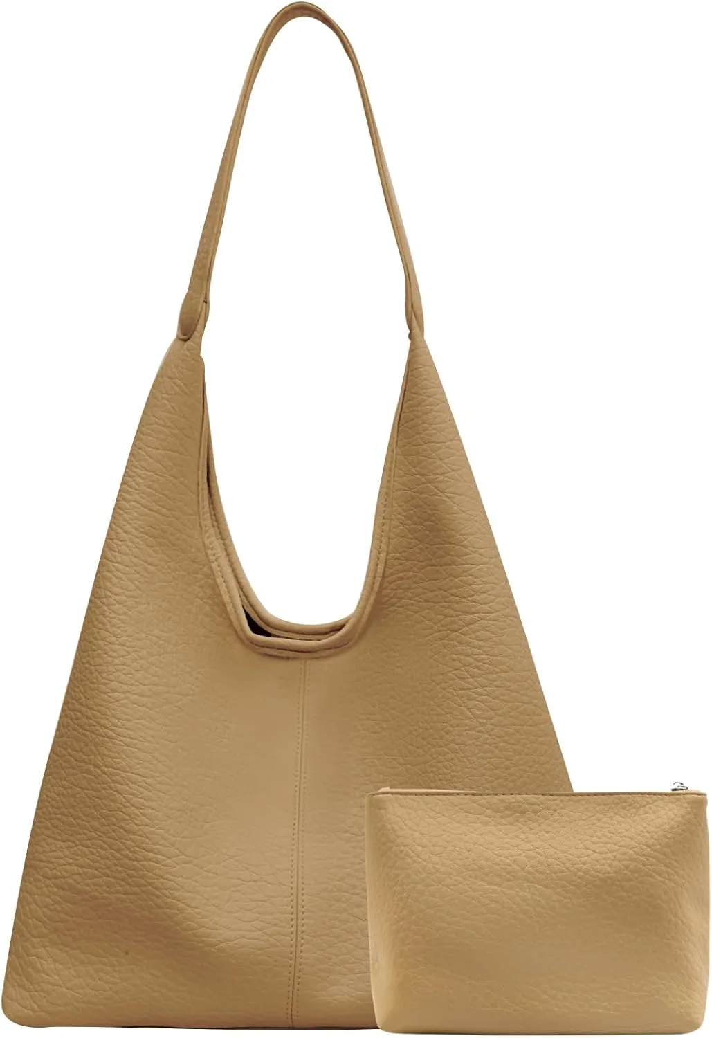 2 pcs Leather Tote Bag for Women Slouchy Hobo Bags Vegan Leather Hobo Purse Shoulder Handbag Large Crossbody Bags
