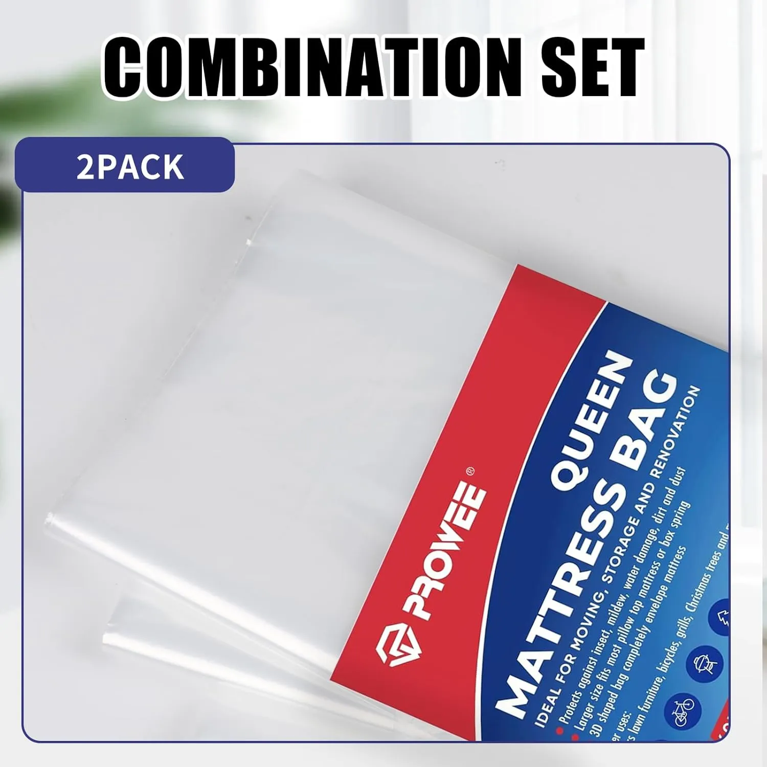 2 PK Queen Mattress Bags for Moving Storage,Mattress Bag for Disposal, Mattress Storage Bag Queen Mattress Cover for Moving