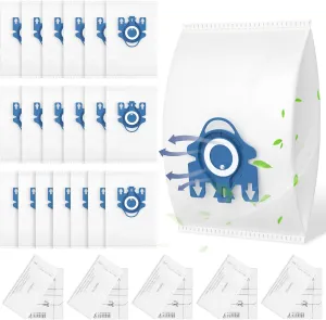 20 Pack 3D Airclean Bags Replacement for Miele GN Vacuum Cleaner Bags for Miele Classic C1 Complete C1 Complete C2 Complete C3 S227 S240 S270 S400 S2 S5 S8 Series