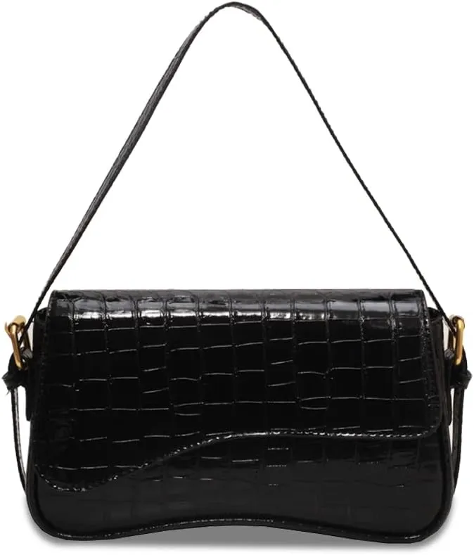 2025 Small Shoulder Bag Y2K Purse for Women, Crocodile Clutch Purse Handbag Satchel Tote Bag Classic Retro Crossbody Bag