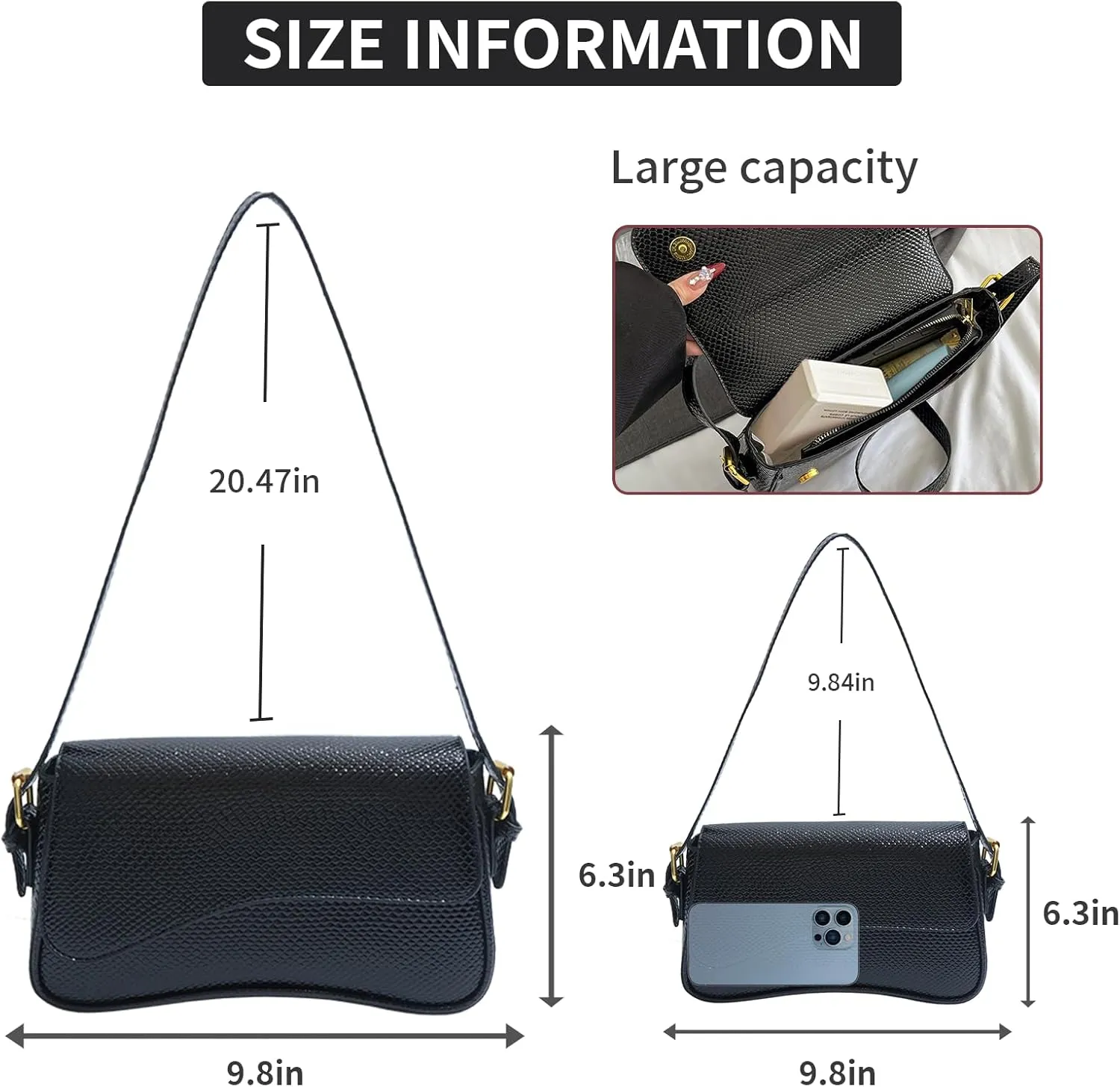 2025 Small Shoulder Bag Y2K Purse for Women, Crocodile Clutch Purse Handbag Satchel Tote Bag Classic Retro Crossbody Bag