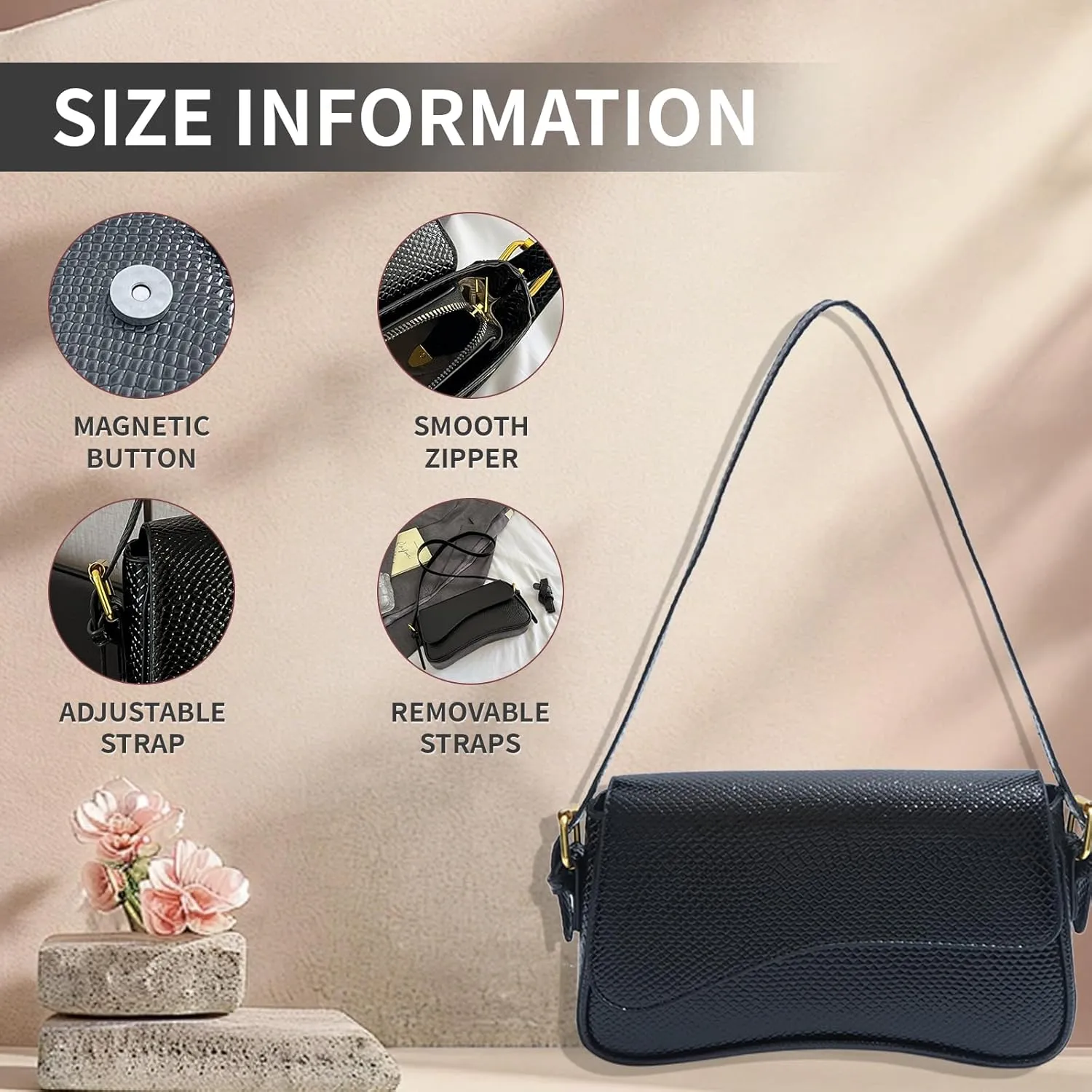 2025 Small Shoulder Bag Y2K Purse for Women, Crocodile Clutch Purse Handbag Satchel Tote Bag Classic Retro Crossbody Bag