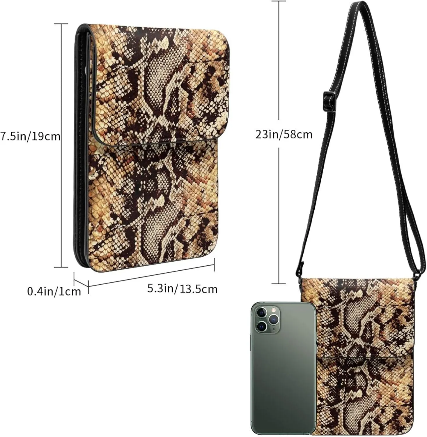 2025 Year Snake Chinese New Year Leather Crossbody Phone Purse for Women Cute Wallet Bags Lightweight Mini Sling Bag