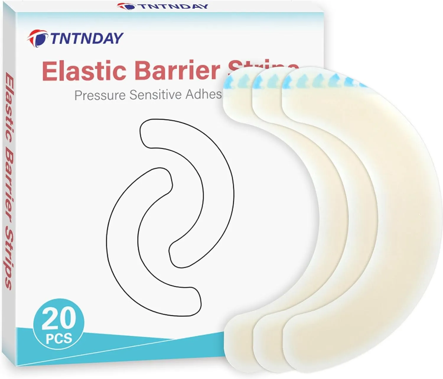 20PCS Ostomy Barrier Strips, Medical Grade Hydrocolloid, Ostomy Supplies, Elastic Barrier Adhesive Tape for Colostomy Bags, Urostomy Bag, Ileostomy Bag