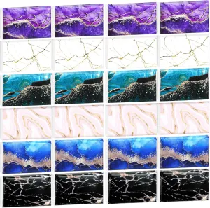 24 Packs Travel Size Tissue Pocket Slim Pack Facial 3 Ply Wallet Size Pocket Tissues for Travel Wedding Party Favors, 6 Styles(Marble Print)