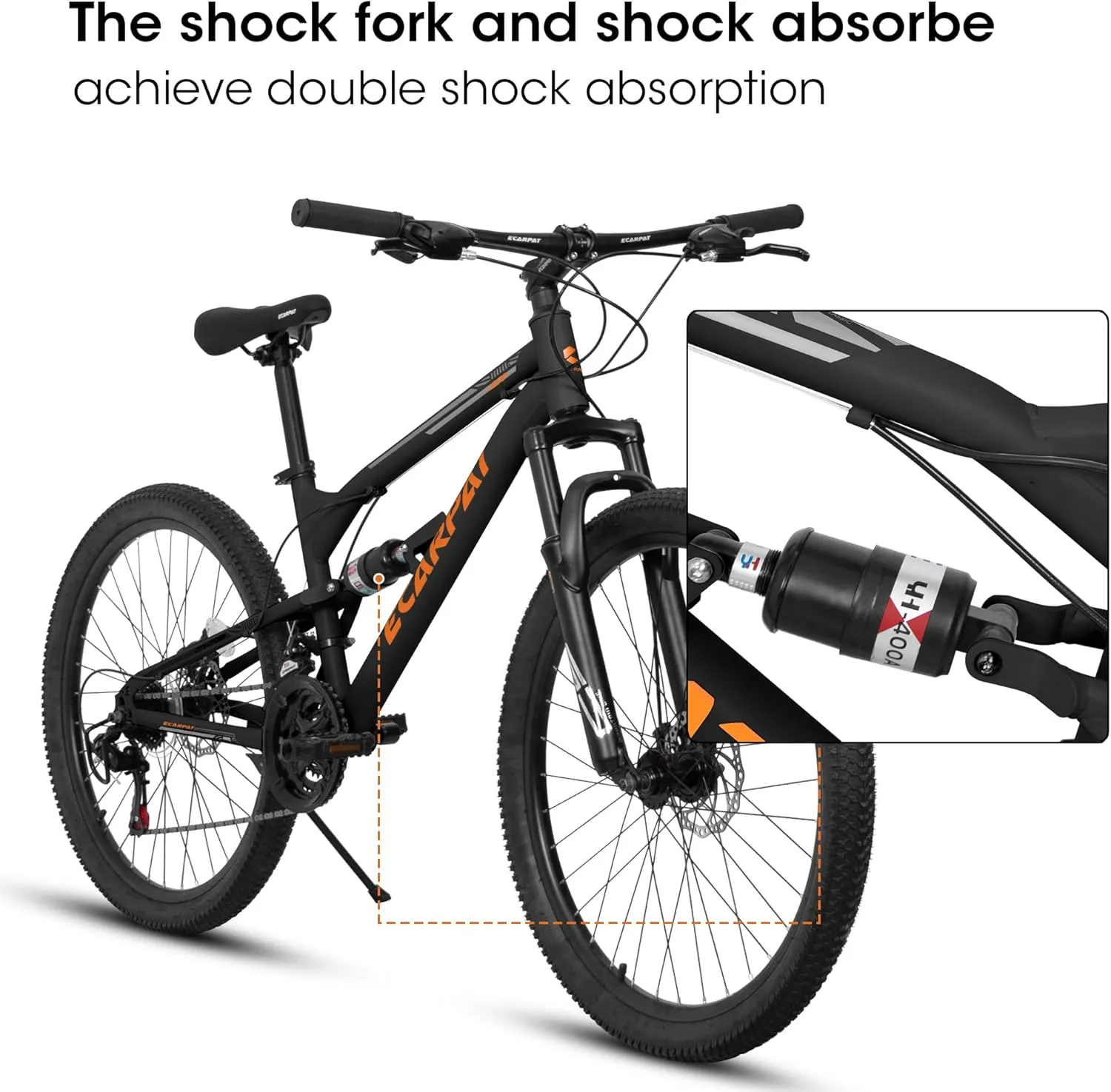 24/26/27.5 Inch, Dual Full Suspension Mountain Bike, 21 Speed Spring Summer Travel, Mens Womens Outdoor Cycling Commuting City Bike to School Work, Birthday Gifts Bicycles
