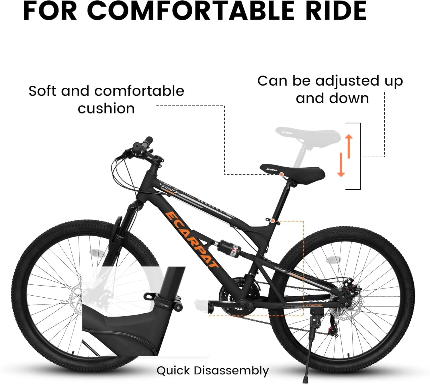 24/26/27.5 Inch, Dual Full Suspension Mountain Bike, 21 Speed Spring Summer Travel, Mens Womens Outdoor Cycling Commuting City Bike to School Work, Birthday Gifts Bicycles