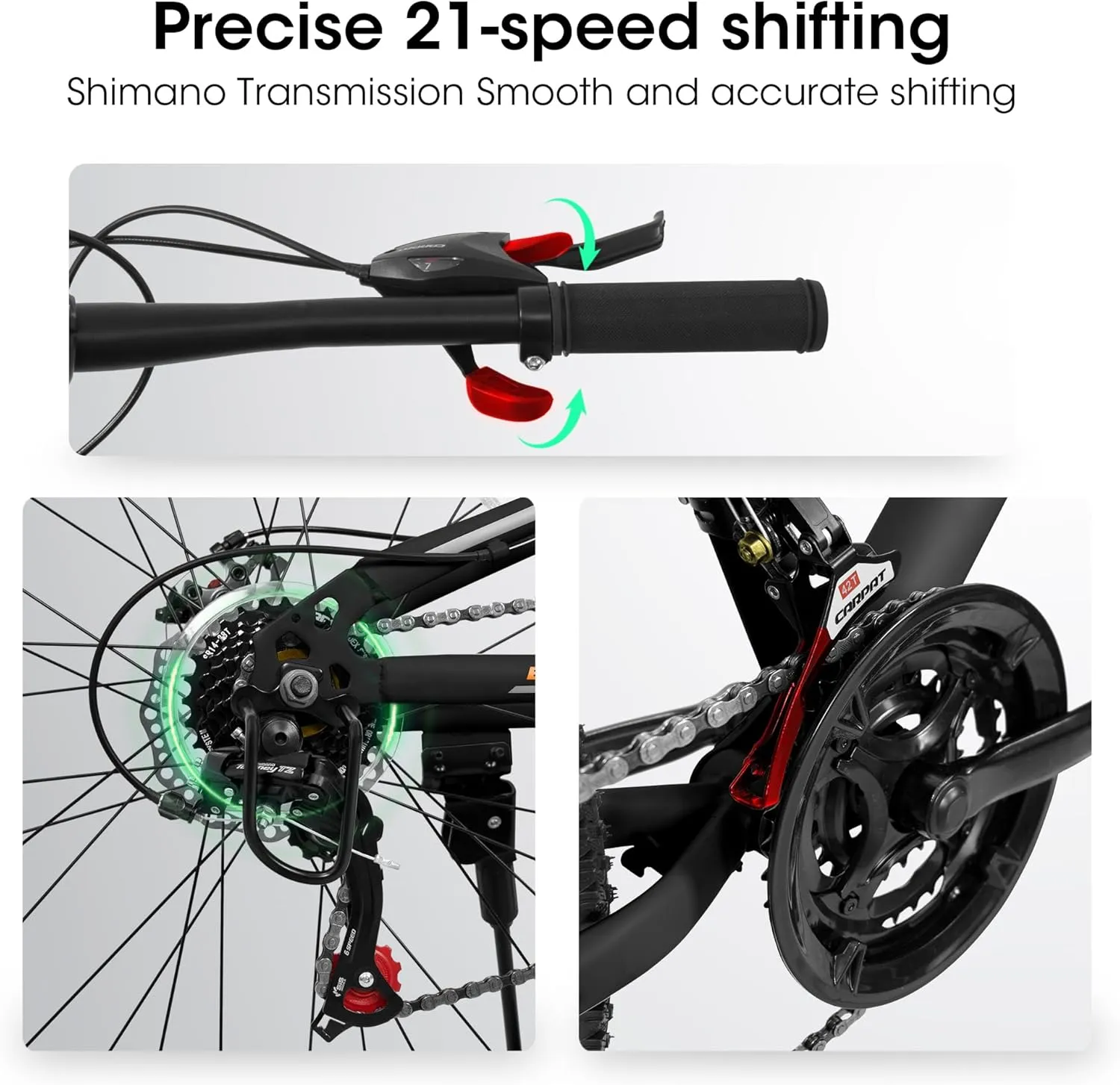 24/26/27.5 Inch, Dual Full Suspension Mountain Bike, 21 Speed Spring Summer Travel, Mens Womens Outdoor Cycling Commuting City Bike to School Work, Birthday Gifts Bicycles
