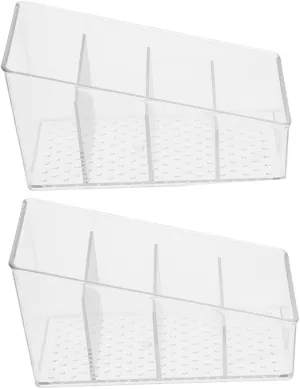 2Pcs Tea Bag Organizer Box with Compartments Reusable Storage for Sugar Packets Tea Bags Elegant Design for Kitchen Station Smooth Edges Generous