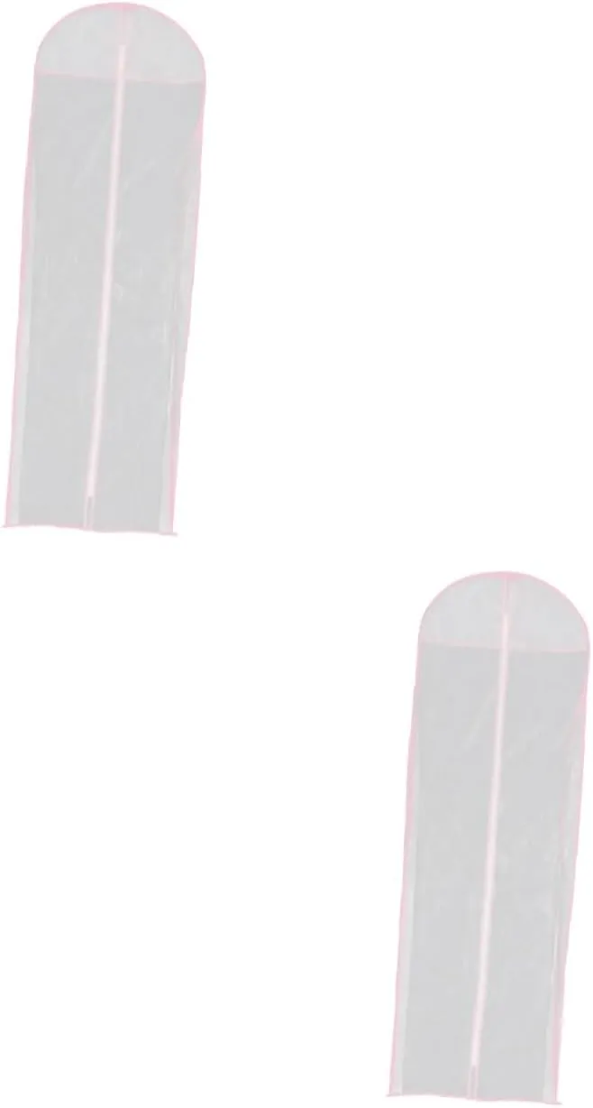 2pcs Wedding Dress Bag Cover Long Bridesmaid Clothing Storage Bag for Travel Zipper Design Duffle for Wedding Dresses