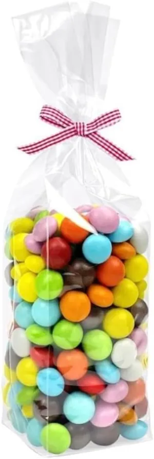2" X 1.75" X 7" Clear Flat Bottom Cellophane Bags with Paper Insert (100 Pieces)