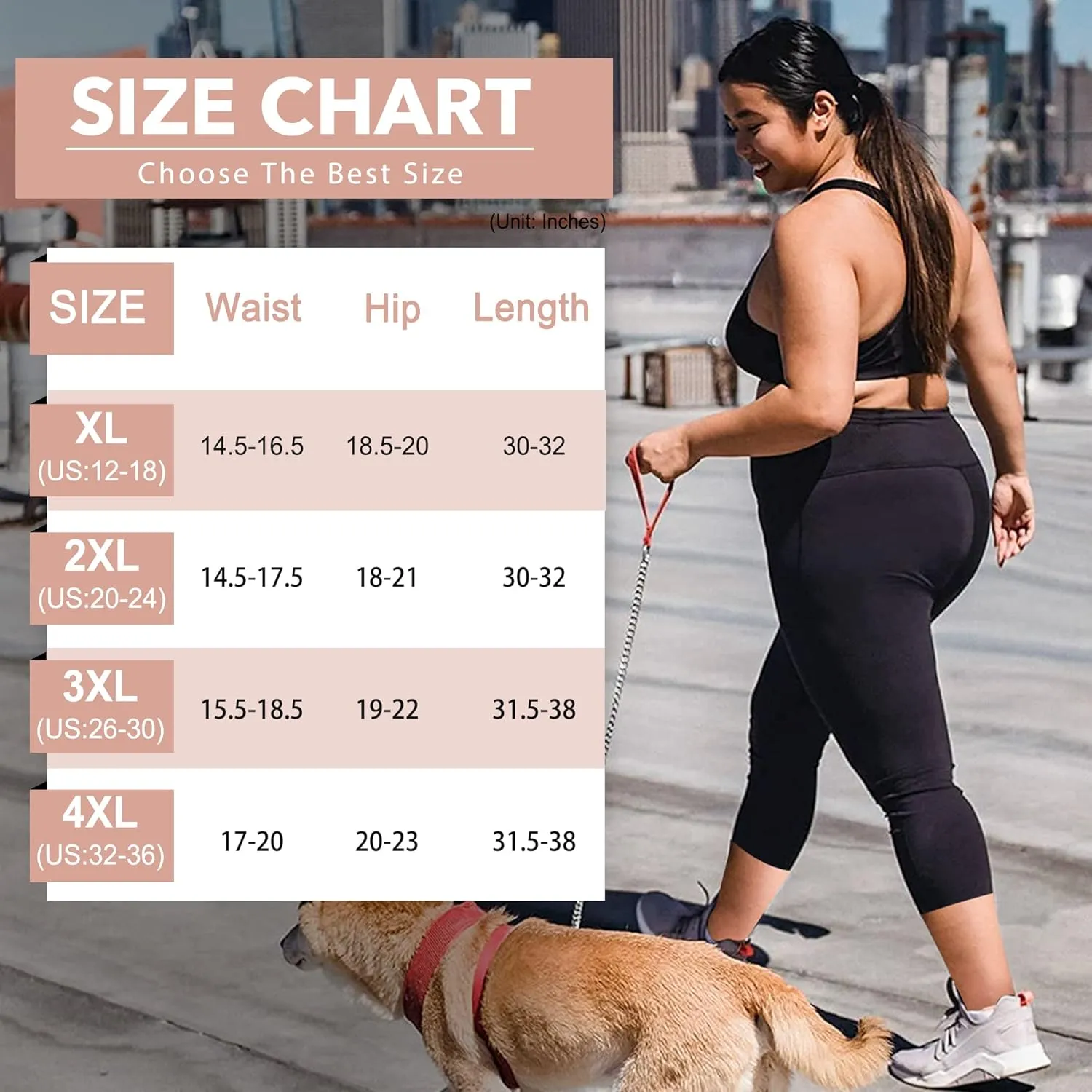 3 Pack Women's Plus Size Capri Leggings High Waist Tummy Control, Stretchy Yoga Workout Pants (XL-4X) - Spandex Elastic Fit