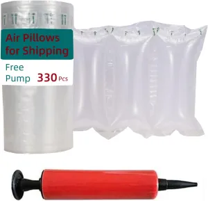 330 Count Air Pillows for Shipping, Air Bags for Packing with Pump Filler Packing Materials Alternative to Packing Peanuts, Purse Stuffers for Shape, 3.54'' x 7.87''