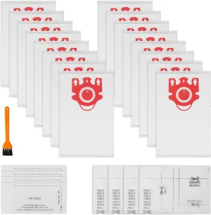 3D Airclean FJM Bags for Miele FJM Vacuum Compact C2 Compact C1 Complete C1 S241 S290 S300i S500 S700 S4 S6 Series, 16 Pack FJM Bags with 4 Motor Protection Filters and 4 AirClean Filters