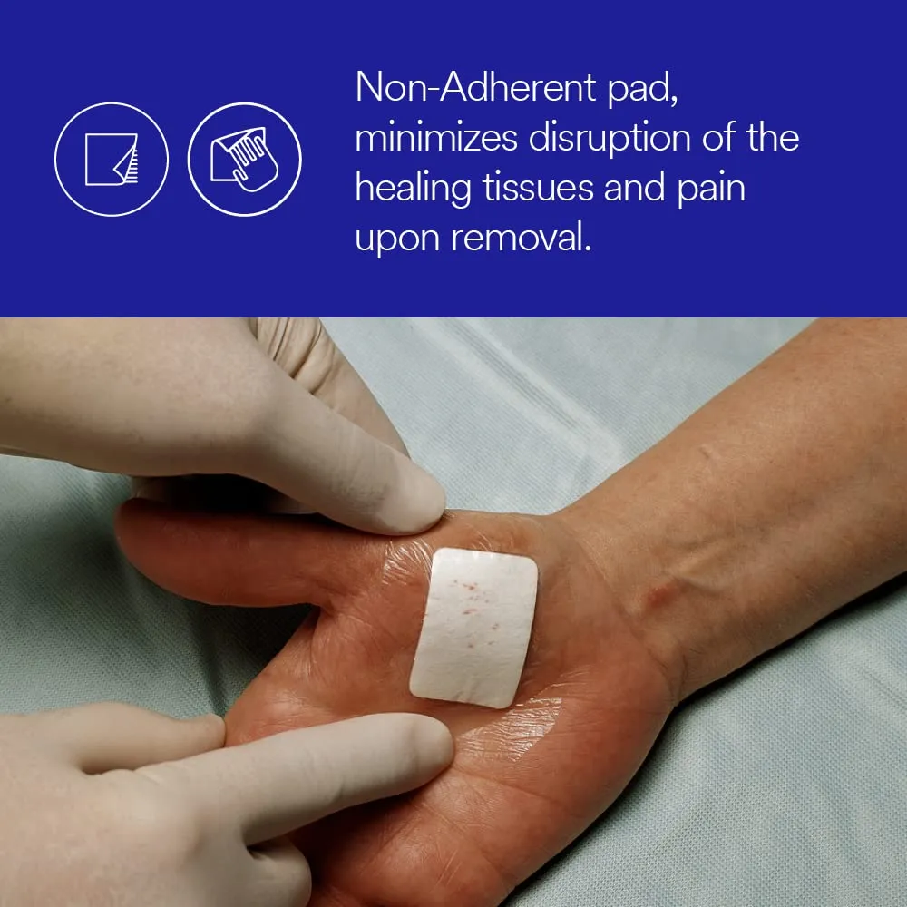 3M™ Tegaderm™  Pad Film Dressing with Non-Adherent Pad, 3589E, 3-1/2 in x6 in, 1 / Bag, 100 Bags / Case