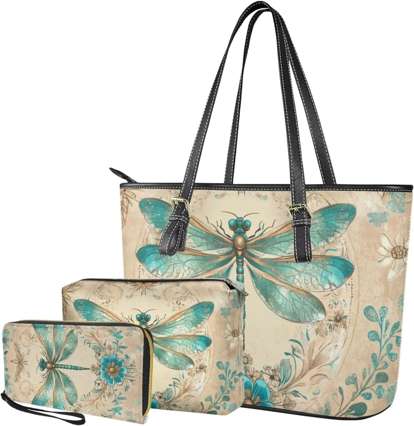 3pcs Tote Handbags and Purse for Women for Daily Use