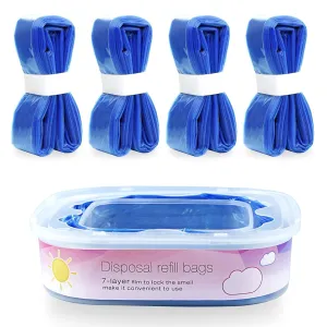 4 Pack Jumbo 28FT Diaper Pail Refills Bags Compatible with Diaper Genie Select Pail,Classic Pail,Compact Pai,Square Pails Including a Non-Original Cartridge   4 pcs Jumbo Diaper Pail Refills