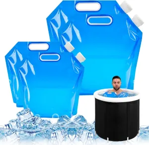 4 PCS Ice Bath Bags, Reusable Bathtub Freezer Water Bag, 5L 10L Cold Plunge Tub Accessories, Ice Baths at Home, Muscle Recovery for Athletes, Portable Ice Barrel Cold Therapy