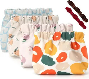 4Pack Treadcrck Portable Mini Storage Bag, Portable Mini Storage Bag for Purse, Mini Portable Storage Bags, No Zipper Self-Closing Mini Makeup Bag Organizer (4pcs A)