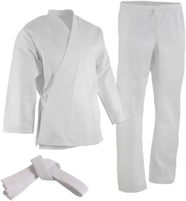 5 Oz. LIGHT WEIGHT KARATE UNIFORMS with WHITE FREE BELT