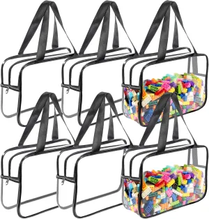 6 Packs Toy Storage Bag: Gordepy Clear Toy Organizer with Zipper, Waterproof PVC Travel Bags for Playroom Essentials, Building Blocks, Crafts