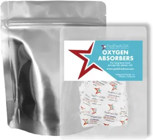 7 Mil - Pint Seal-Top Stand Up Mylar Bags - 100cc Oxygen Absorbers - Heat Seal - Long-Term Food Storage - 100 Pack