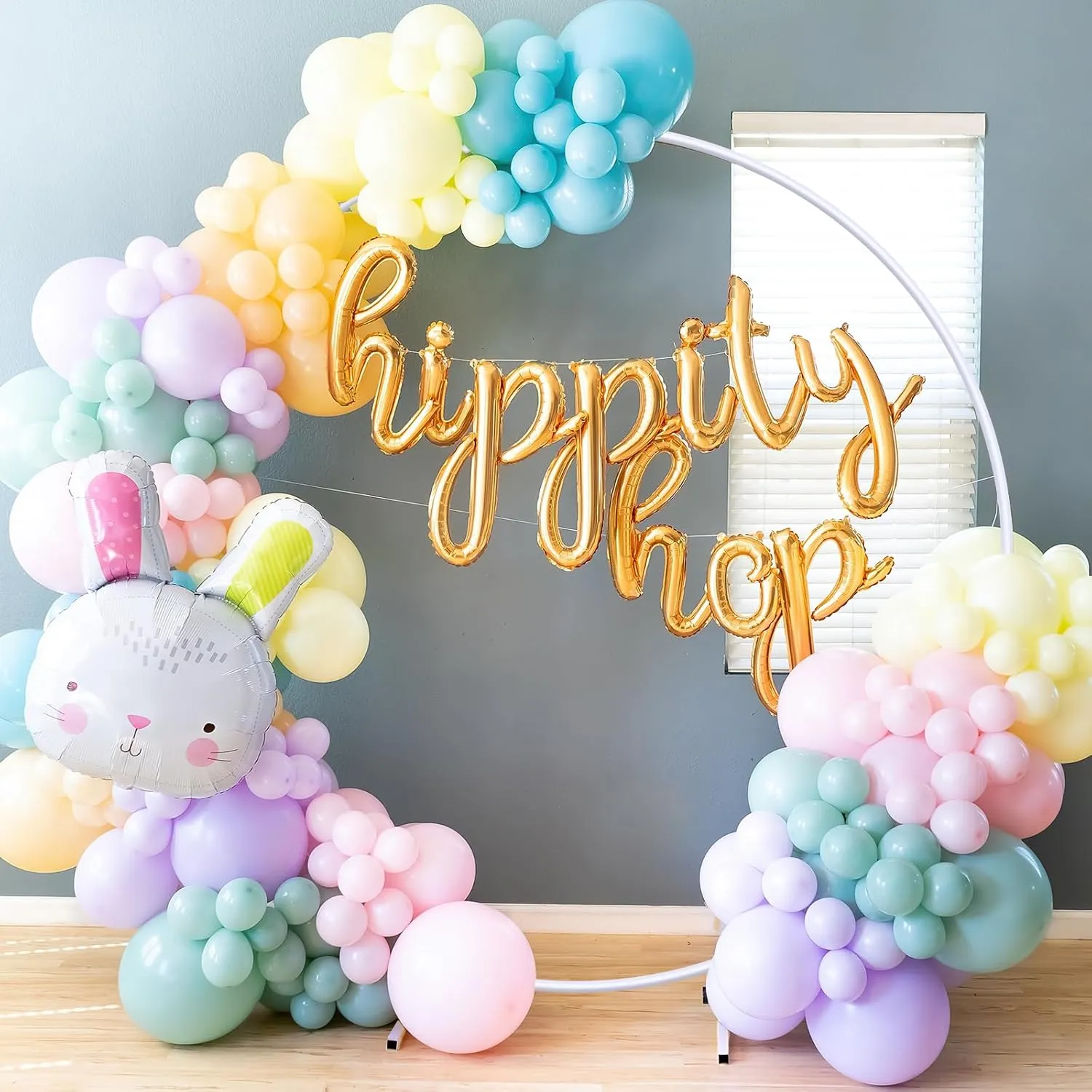 7.2ft Balloon Arch Stand White Metal Arch Backdrop Stand Circle Round Arch Frame Wedding Arch for Ceremony Birthday Party Anniversary Graduation Decoration