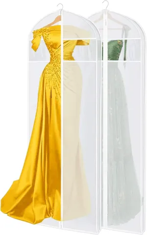 72" Dress Bags for Gowns Long, Wedding Dress Garment Bags for Hanging Clothes, Dress Bags for Closet Storage and Traveling, Foldable Dress Cover