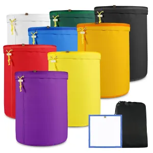 8 Pack 5-Gallon All Mesh Filter Bags Oxford Cloth Ventilation Easy to Use Press Screen Breathable Mesh with Storage Pouch,Reusable Filter Bag for Hydroponics, Gardening,Juice(220 to 25-Micron)