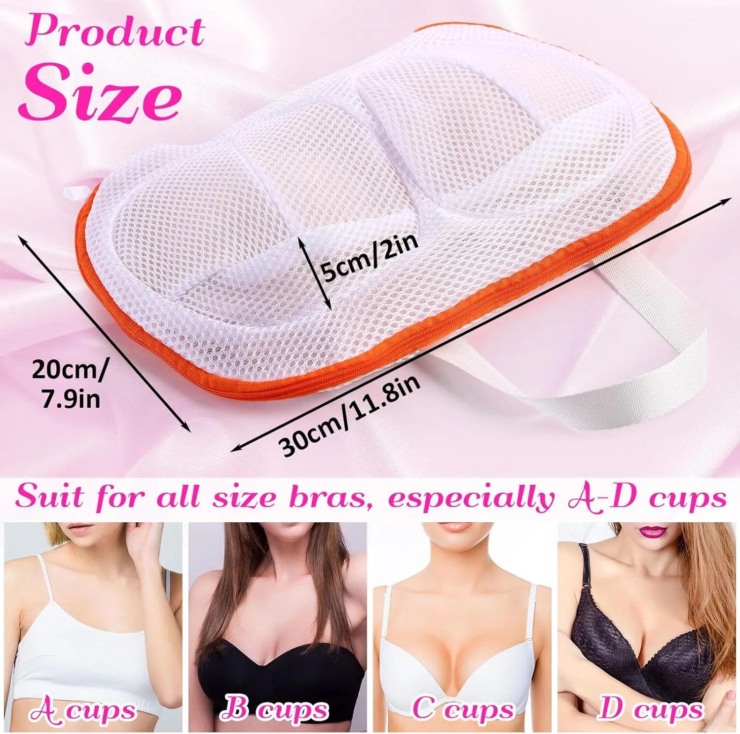 9 Pcs Bra Washing Bags for Laundry Extra Large Mesh Brassiere Bra Laundry Bags with Zipper for Washing Machine Anti Deformation(Gray, Blue, Orange)