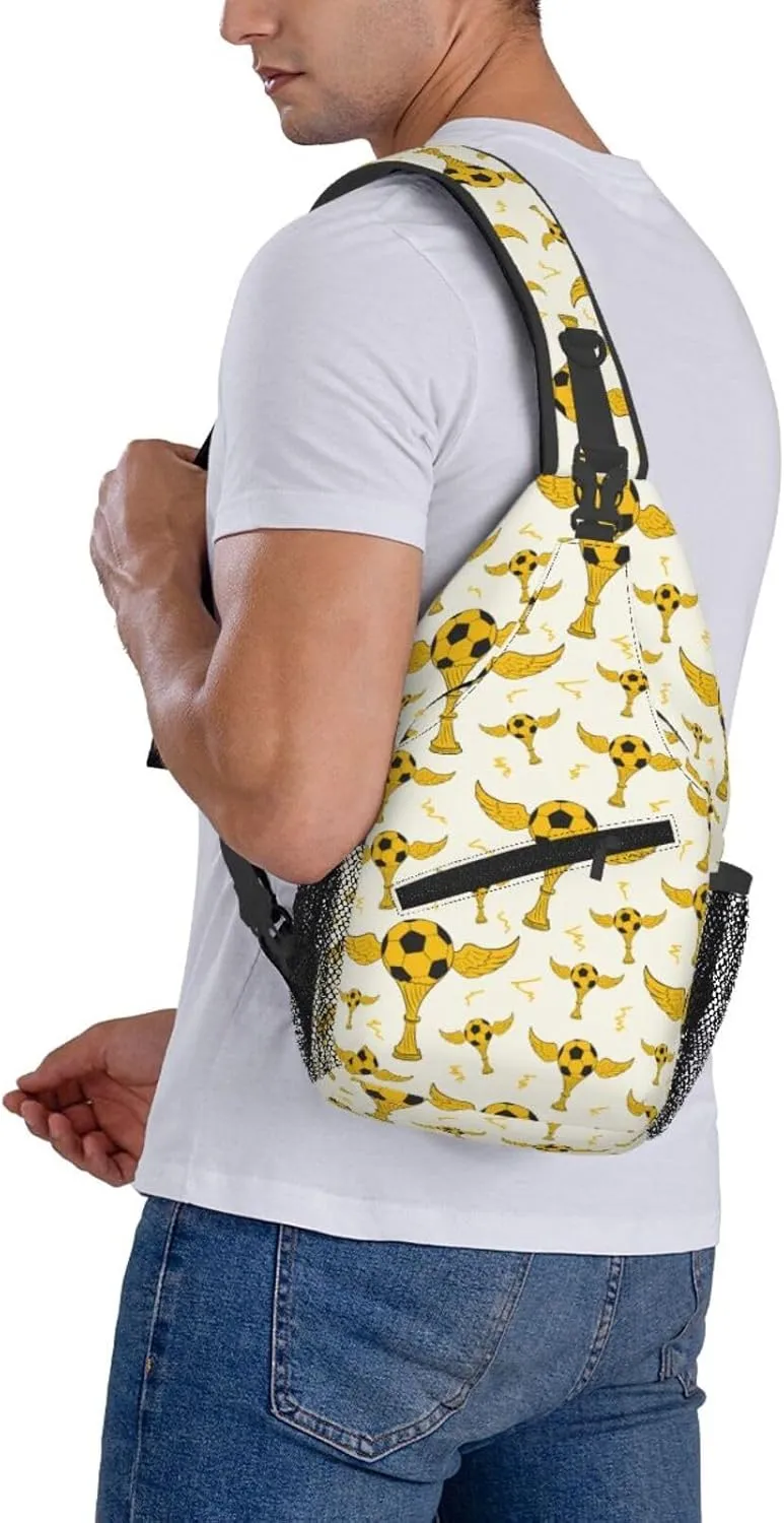 A Football Championship With Wings Chest Sling Bag Crossbody Shoulder Backpack Bag Gym Cycling Daypack Travel Hiking Cross Bag