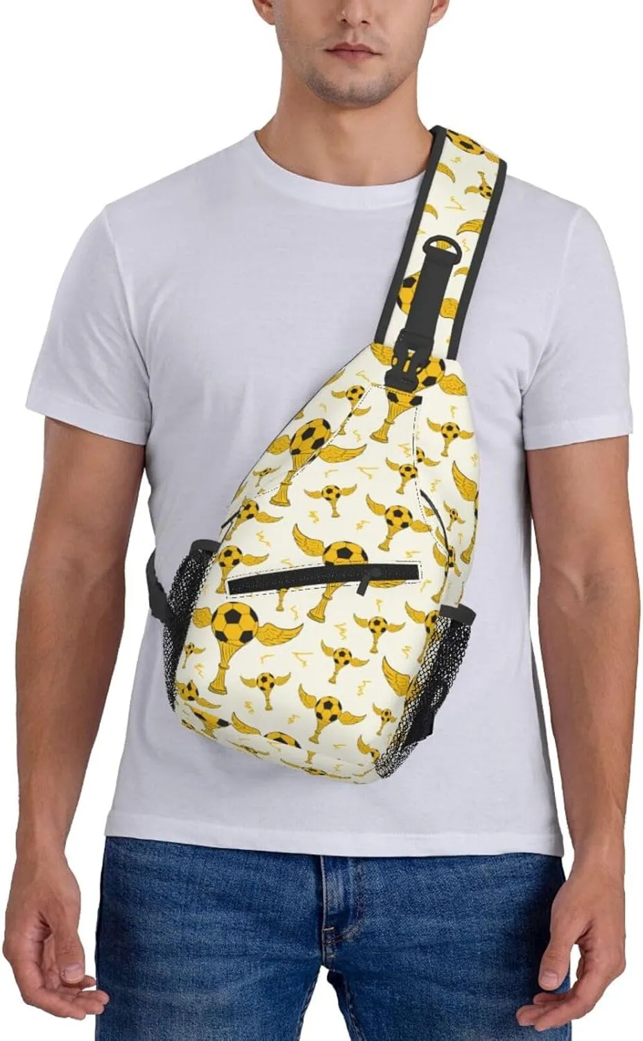 A Football Championship With Wings Chest Sling Bag Crossbody Shoulder Backpack Bag Gym Cycling Daypack Travel Hiking Cross Bag