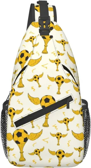 A Football Championship With Wings Chest Sling Bag Crossbody Shoulder Backpack Bag Gym Cycling Daypack Travel Hiking Cross Bag