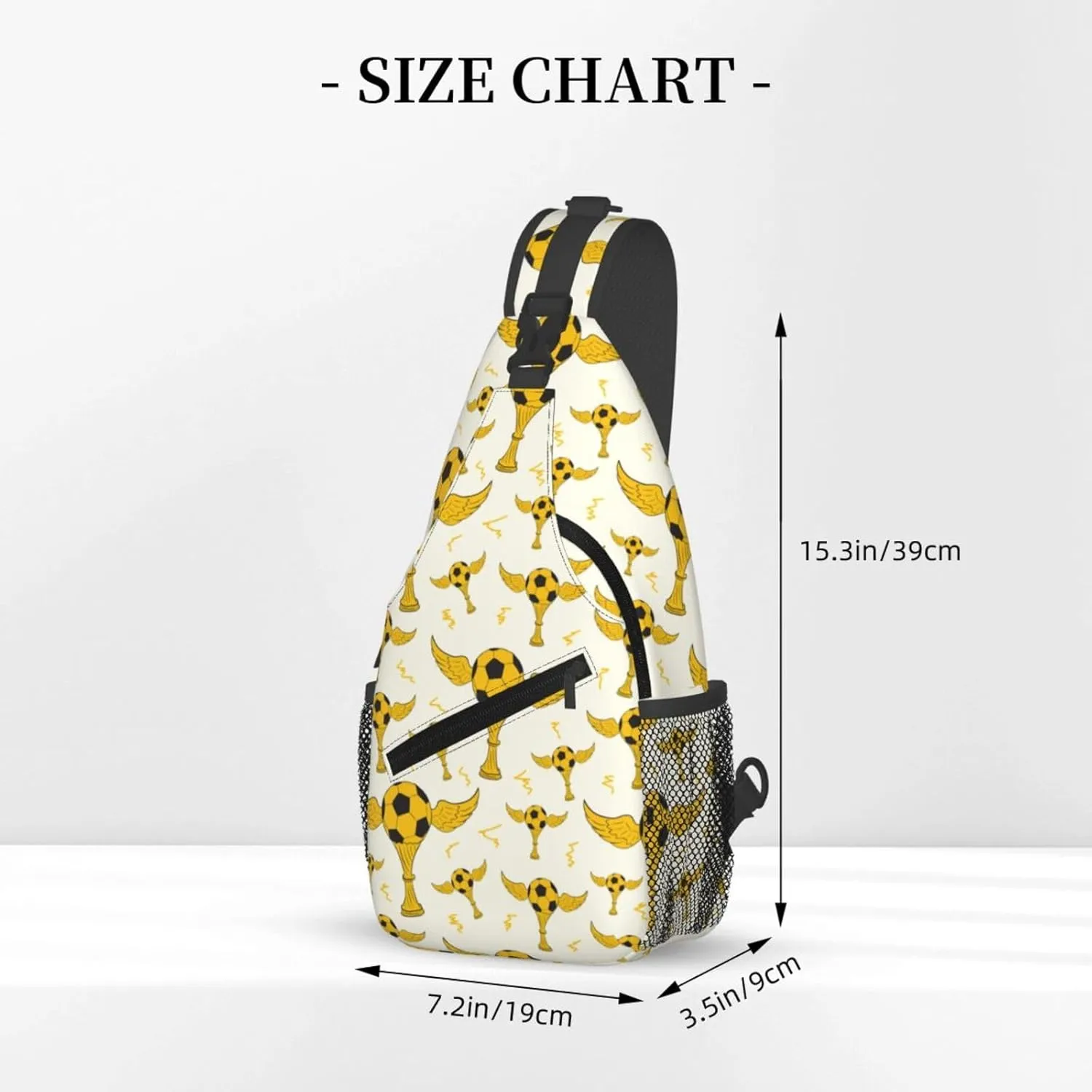 A Football Championship With Wings Chest Sling Bag Crossbody Shoulder Backpack Bag Gym Cycling Daypack Travel Hiking Cross Bag