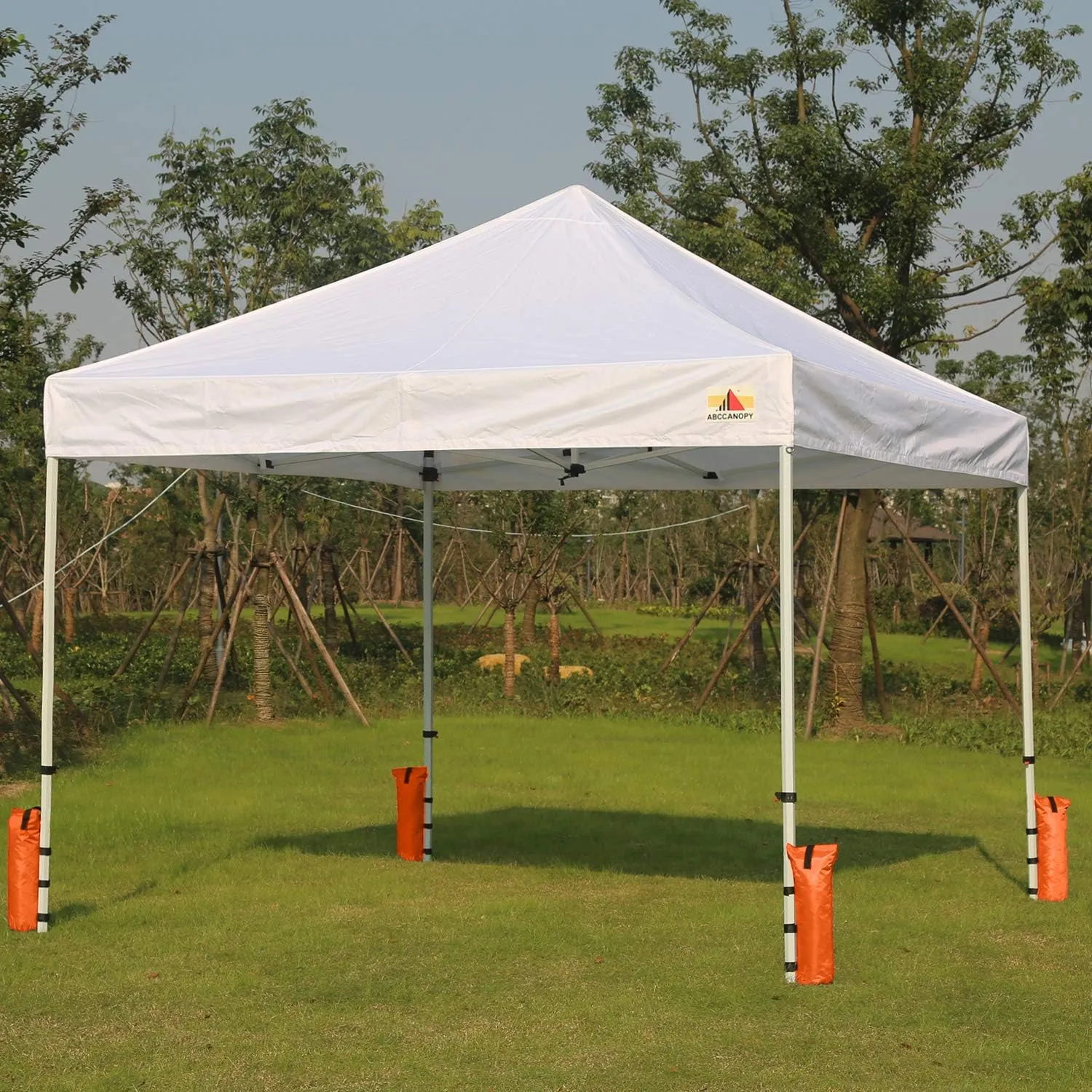 ABCCANOPY Canopy Weights Set of 4-120LBS Sand Bags for Pop up Tent, Weight Bags for Outdoor Gazebo, Trampoline, Pergola, Orange (Without Sand)